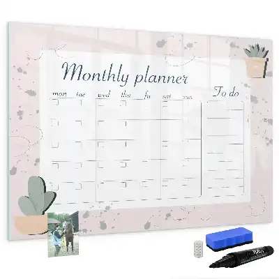 Planner mensal magnético para escrever