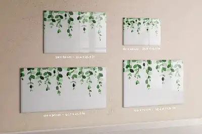 Quadro magnético para escrita com estampa de folhas de plantas