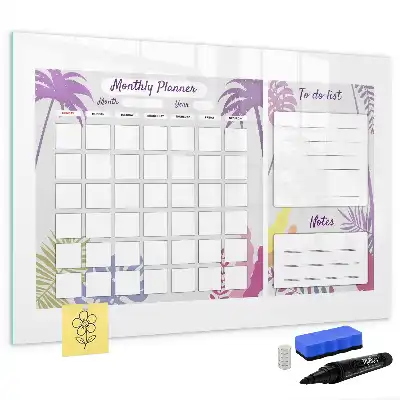 Quadro magnético para desenho planner mensal