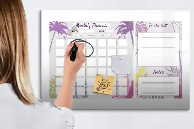Quadro magnético para desenho planner mensal
