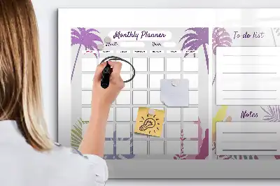 Quadro magnético para desenho planner mensal