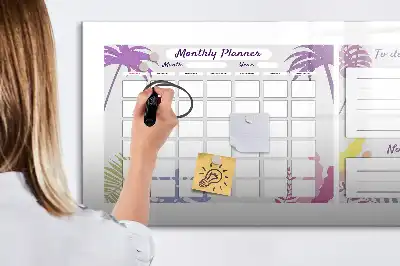 Quadro magnético para desenho planner mensal