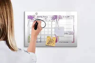 Quadro magnético para desenho planner mensal