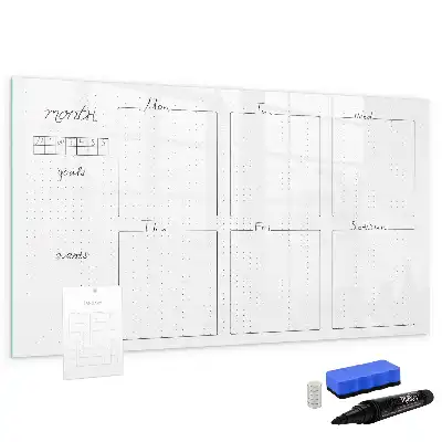 Quadro magnético para escrita com planejamento semanal