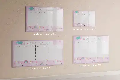 Quadro magnético para desenhar planner semanal infantil