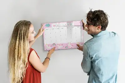 Quadro magnético para desenhar planner semanal infantil