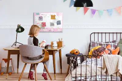Quadro magnético para desenhar planner semanal infantil