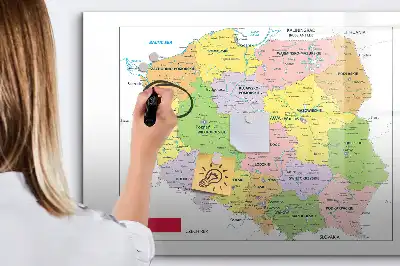Quadro magnético para desenhar mapa da Polônia
