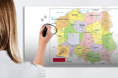 Quadro magnético para desenhar mapa da Polônia