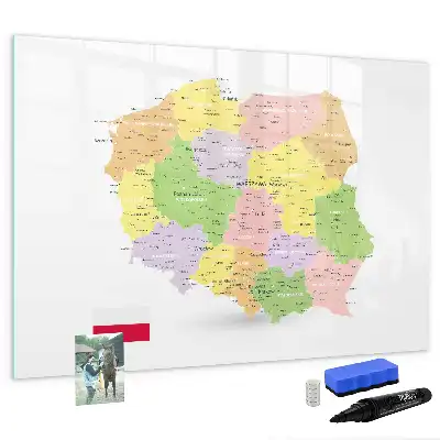 Mapa da Polônia quadro magnético para escrever