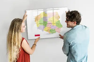 Mapa da Polônia quadro magnético para escrever