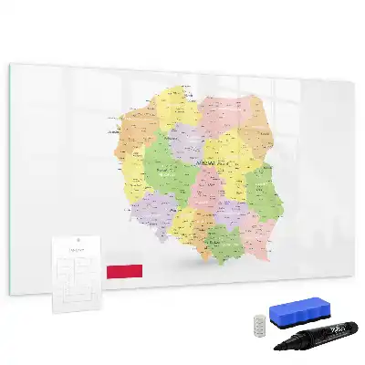 Mapa da Polônia quadro magnético para escrever