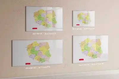 Mapa da Polônia quadro magnético para escrever