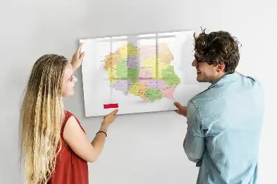 Mapa da Polônia quadro magnético para escrever