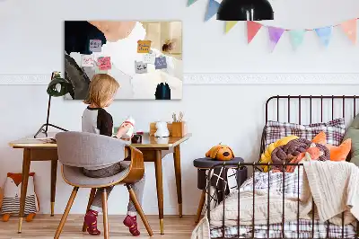 Quadro magnético para escrever estampa abstração de pontos