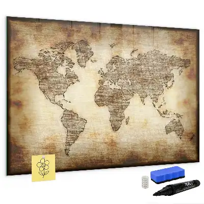Mapa-múndi antigo quadro magnético para desenhar