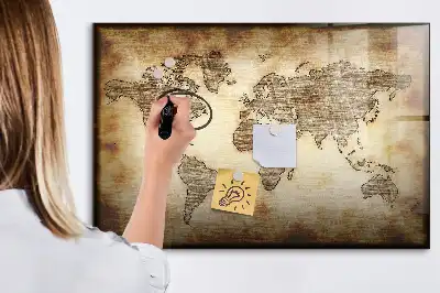Mapa-múndi antigo quadro magnético para desenhar
