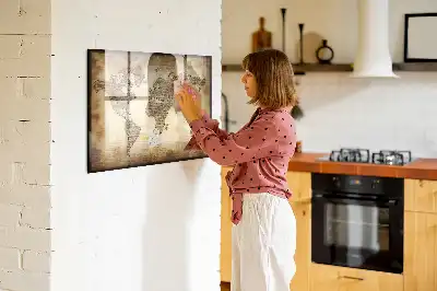 Mapa-múndi antigo quadro magnético para desenhar