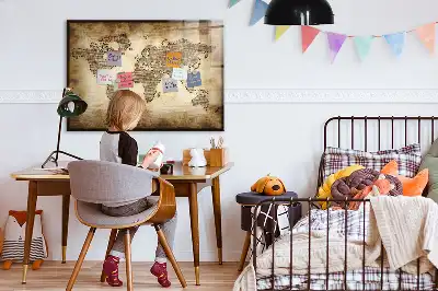 Mapa-múndi antigo quadro magnético para desenhar