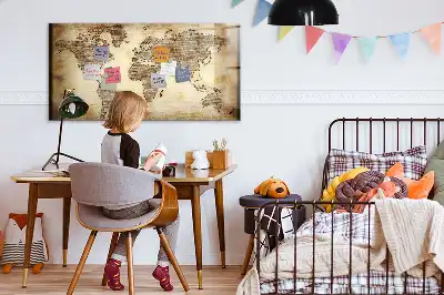 Mapa-múndi antigo quadro magnético para desenhar