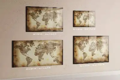 Mapa-múndi antigo quadro magnético para desenhar