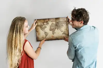 Mapa-múndi antigo quadro magnético para desenhar