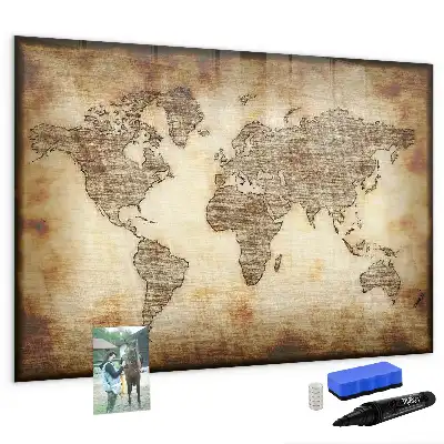 Mapa-múndi antigo quadro magnético para desenhar