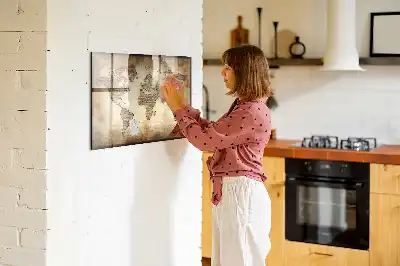 Mapa-múndi antigo quadro magnético para desenhar