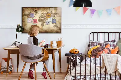 Mapa-múndi antigo quadro magnético para desenhar
