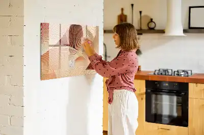 Quadro para desenhar magnético com padrão abstrato de ondas