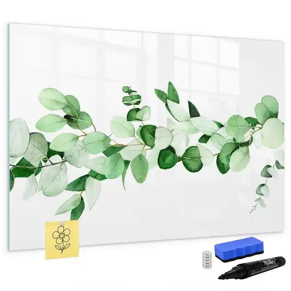Quadro magnético para desenhar com estampa de ramos de plantas
