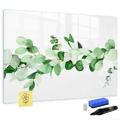 Quadro magnético para desenhar com estampa de ramos de plantas