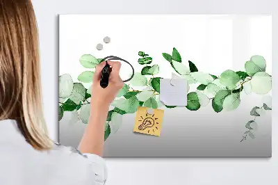 Quadro magnético para desenhar com estampa de ramos de plantas