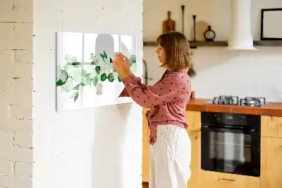 Quadro magnético para desenhar com estampa de ramos de plantas