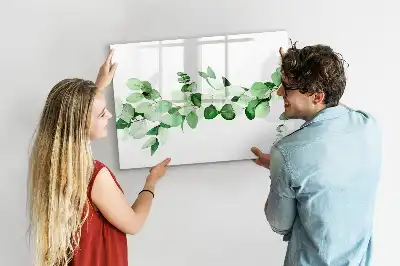 Quadro magnético para desenhar com estampa de ramos de plantas