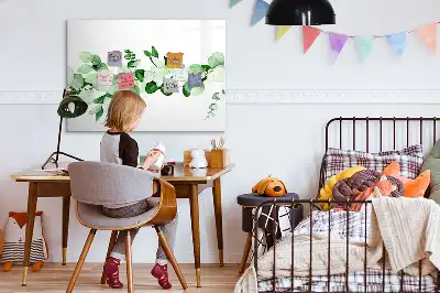 Quadro magnético para desenhar com estampa de ramos de plantas