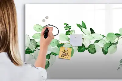 Quadro magnético para desenhar com estampa de ramos de plantas