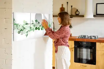 Quadro magnético para desenhar com estampa de ramos de plantas
