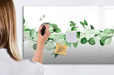 Quadro magnético para desenhar com estampa de ramos de plantas