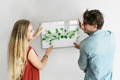 Quadro magnético para desenhar com estampa de ramos de plantas