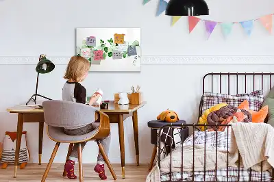 Quadro magnético para desenhar com estampa de ramos de plantas