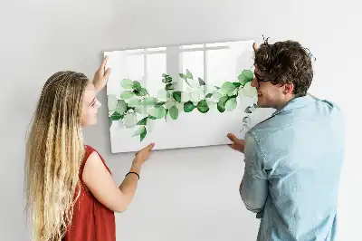 Quadro magnético para desenhar com estampa de ramos de plantas