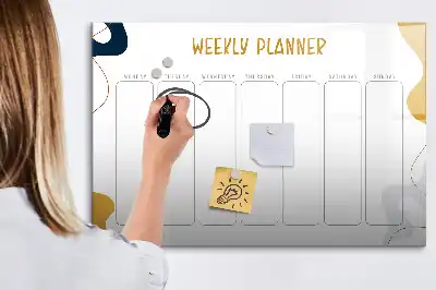 Planner semanal quadro magnético para escrever
