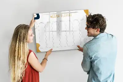 Planner semanal quadro magnético para escrever