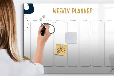 Planner semanal quadro magnético para escrever