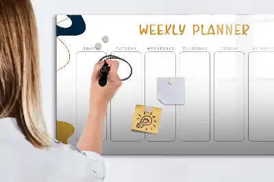 Planner semanal quadro magnético para escrever