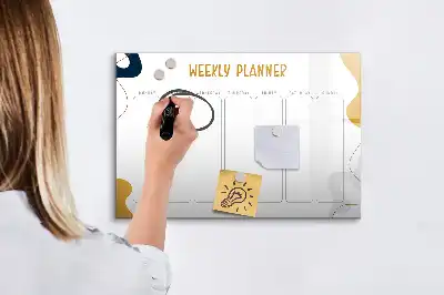 Planner semanal quadro magnético para escrever