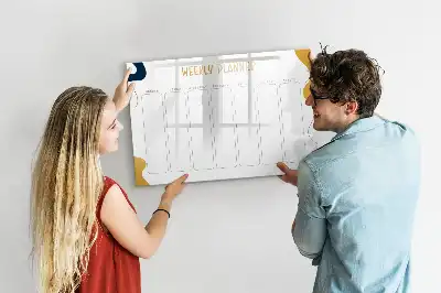 Planner semanal quadro magnético para escrever