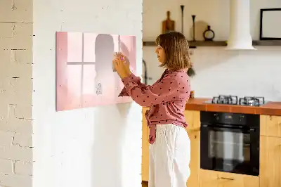 Quadro magnético para desenho na cor mármore rosa