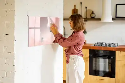 Quadro magnético para desenho na cor mármore rosa